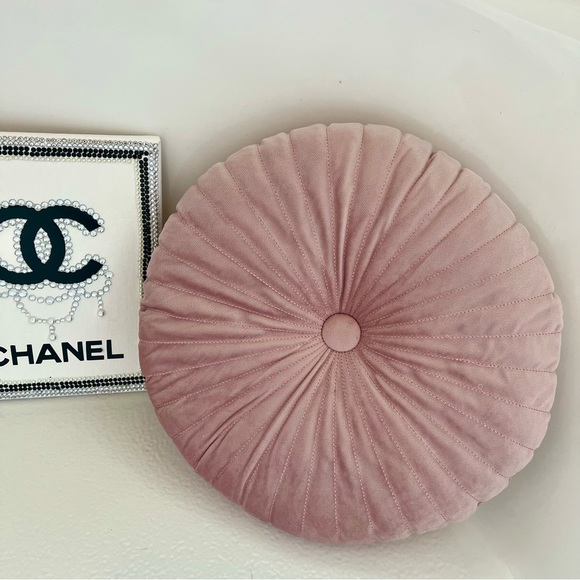 NEW Pleated Round VELVET Throw Pillow Chair Sofa Living Room Home Decor U CHOOSE - Picture 3 of 15